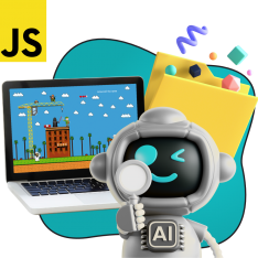 Язык программирования JavaScript + AI. Проектное обучение + геймификация + AI-помощники - КИБЕРшкола программирования для детей, компьютерные курсы для школьников, начинающих и подростков - KIBERone г. Урай